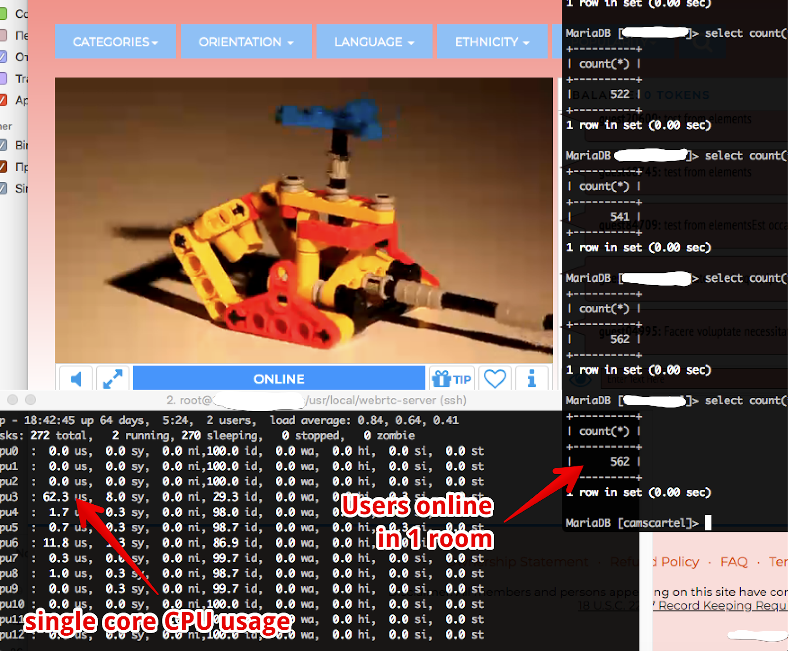 Scaling video chat business